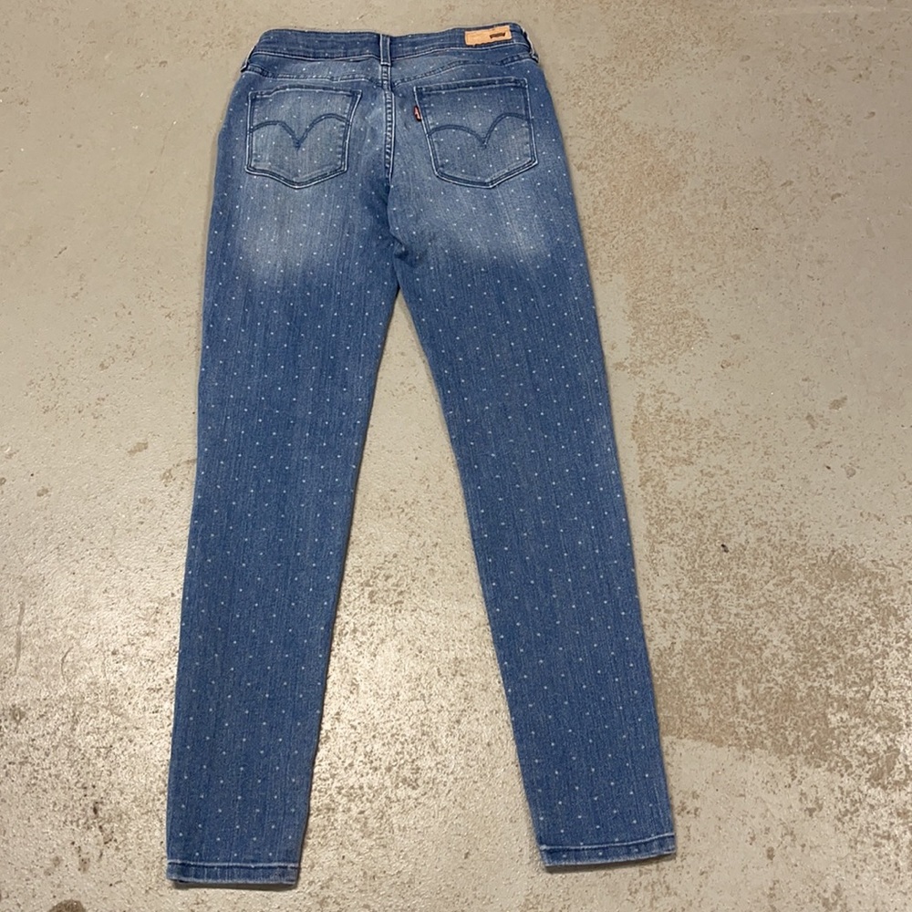Levi’s White Polka Dot Jean Stretch Leggings Size 25 - Picture 3 of 7